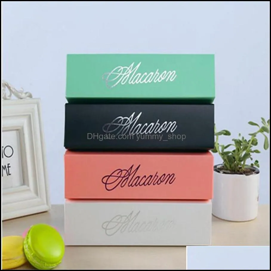 macaron box cake boxes home made chocolate biscuit muffin box retail paper packaging black pink green