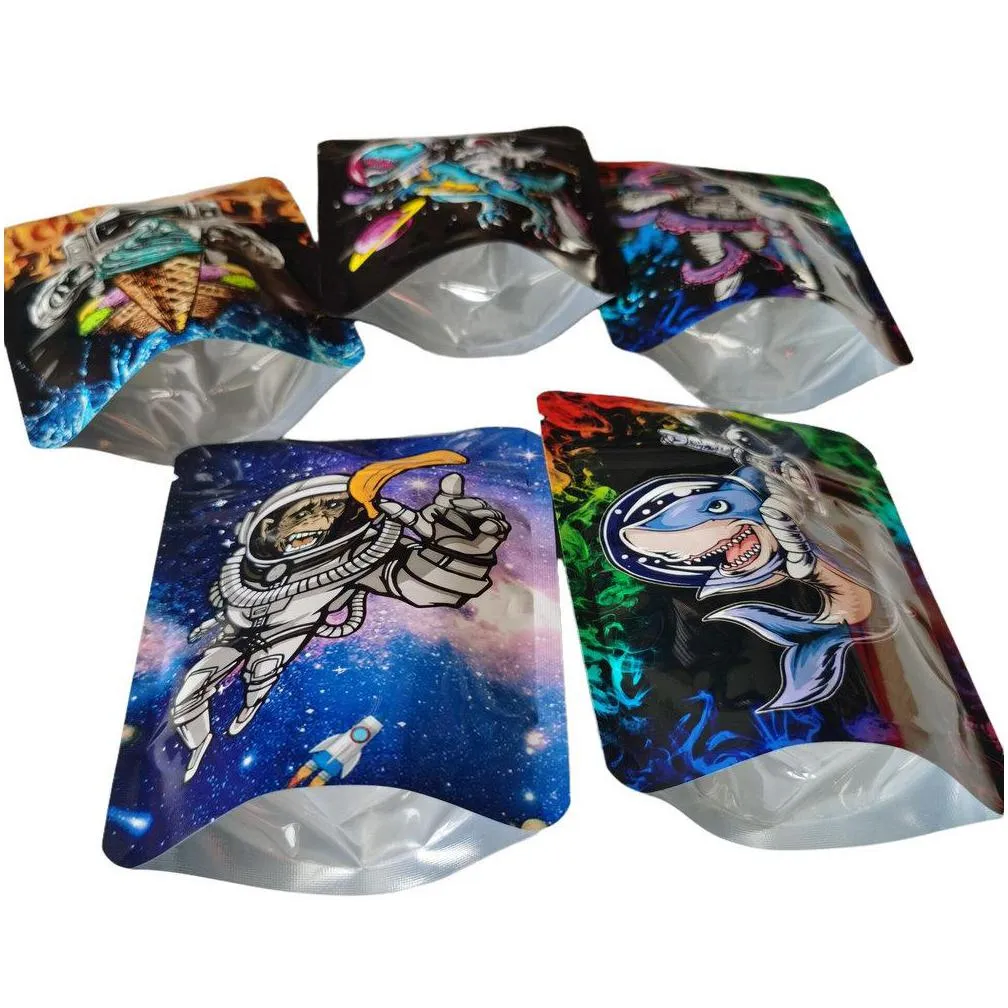 space astronaut mylar bags 3.5g 5 design california sf print package zipper stand up pouches packing smell proof pouch jllfri