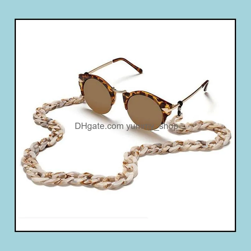 13 colors acrylic sunglasses chains women reading glasses hanging neck chain largand eyeglasses cord eyewear accessory