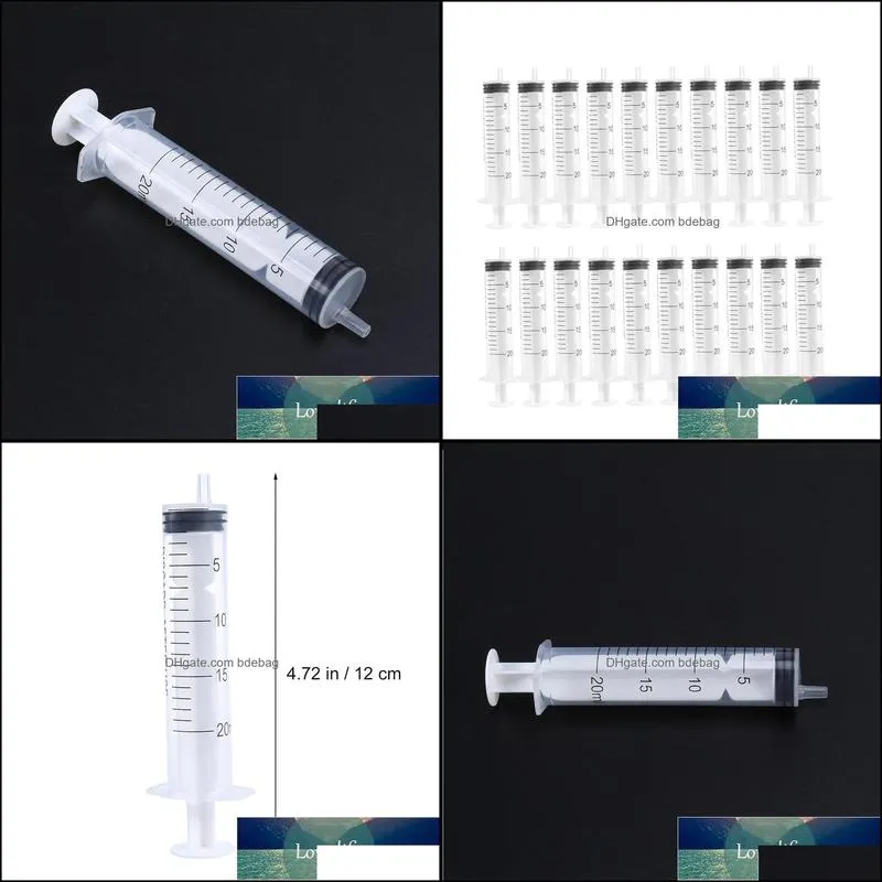 25pcs 20ml plastic disposable injector syringe for refilling measuring nutrient surgery tool disposable plastic screw syringe