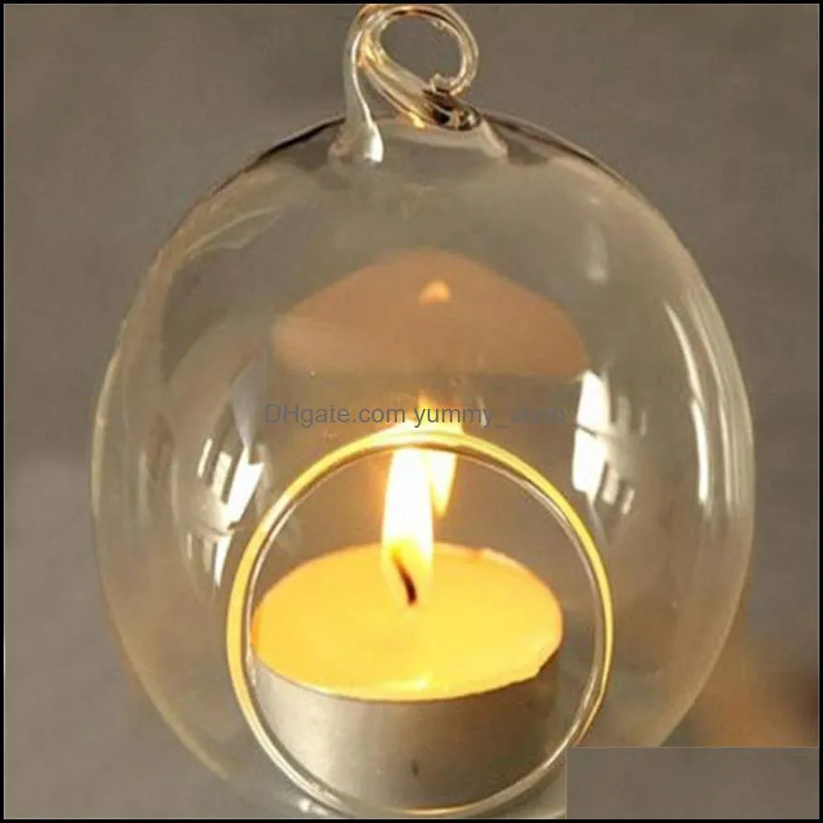 1pc 60mm hanging tealight holder glass globes terrarium wedding candle holders candlestick vase home inn bar decoration