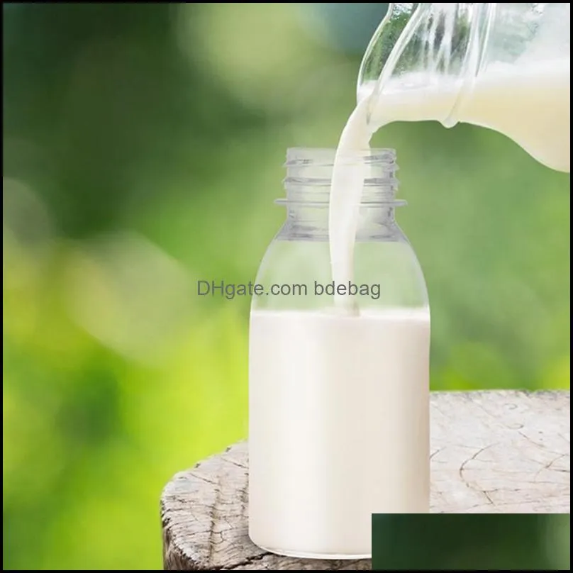 water bottles 10pcs 350ml 200ml transparent plastic milk storage beverage drinking clear juice bottle for outdoor