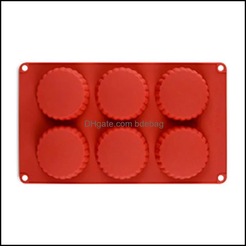 homemade silcone mini pie pan quiche/tart 6 cavity fluted tartlet pan/mold baking mold silicone soap molds 099 moulds