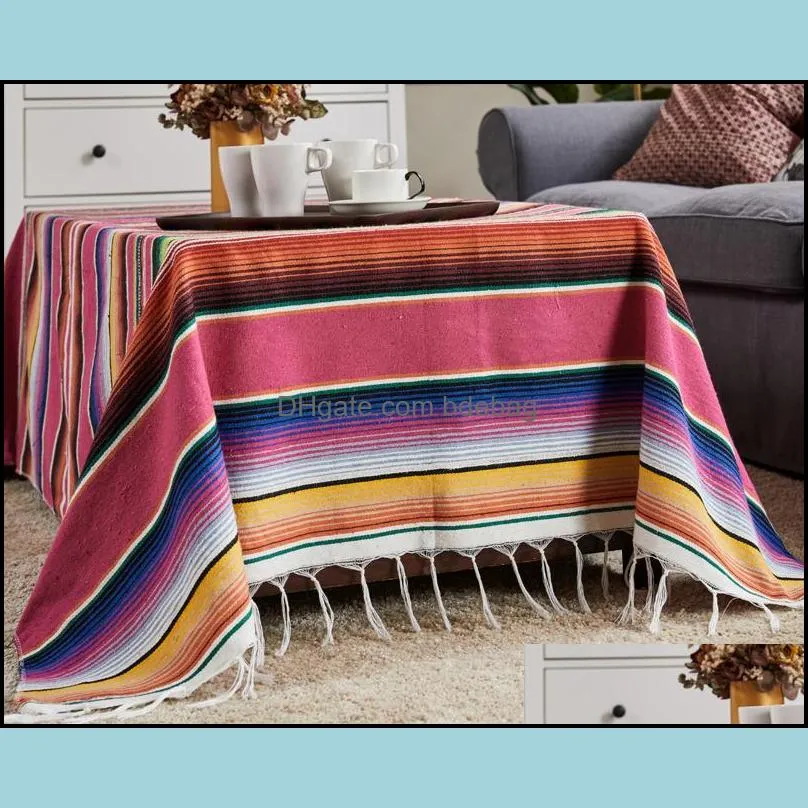 table cloth boho ethnic style beach blanket towel tassels throw rug mexican blankets picnic handmade striped tablecloth