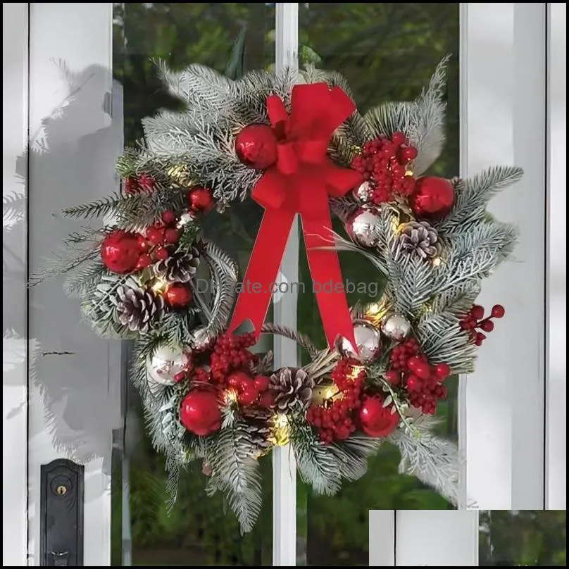 decorative flowers wreaths silver snowflake wreath christmas flower ring day decorations outdoor decoration door hanging home decor