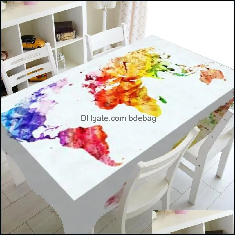 table cloth colorful tablecloth party home decor geography global country cover for rectangle square dining tables