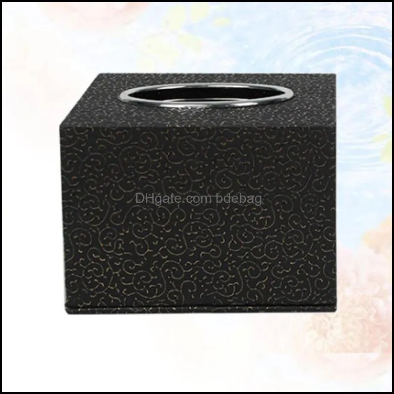 tissue boxes napkins 1pc leather box square paper towel holder desktop napkin storage container for home el black