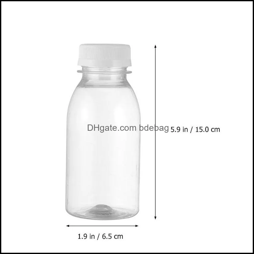 water bottles 10pcs 350ml 200ml transparent plastic milk storage beverage drinking clear juice bottle for outdoor