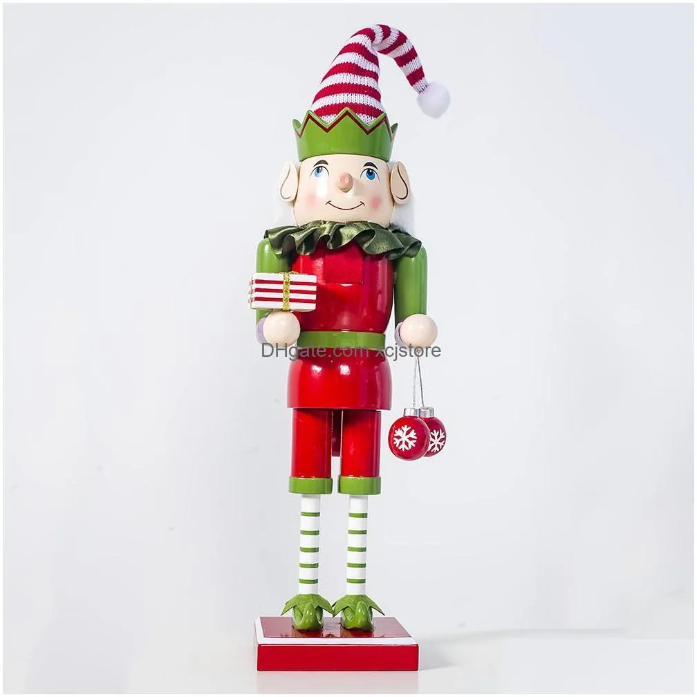 merry christmas decor kids dolls 40cm wooden nutcracker soldier/santa claus/snowman/ doll ornaments figurines christmas gift toy