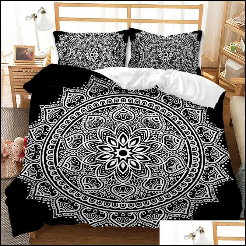 bedding sets 3d hd print set custom king mandala india bohemia duvet cover quilt/blanket bedclothes drop ship