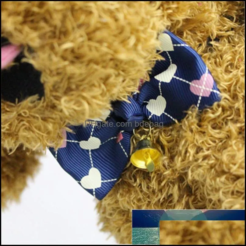 1 piece fashion pet collars bow bells tie adjustable dog cat collars leashes puppy cute kawaii bowknot dog accessories