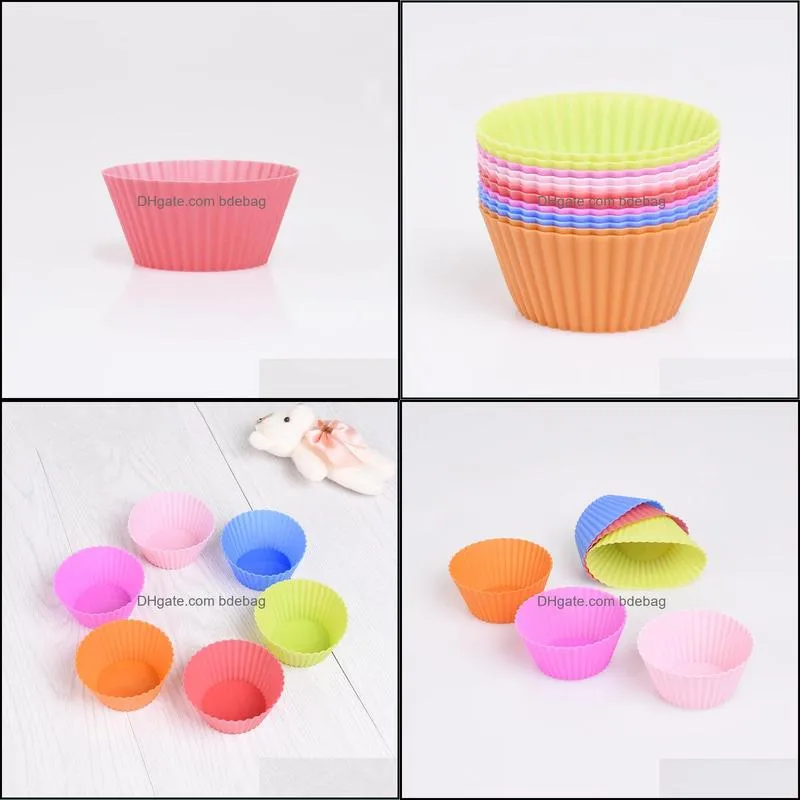 12pcs/set silicone cupcake mold cake muffin round shape tool baking pastry tools kitchen gadget bakeware