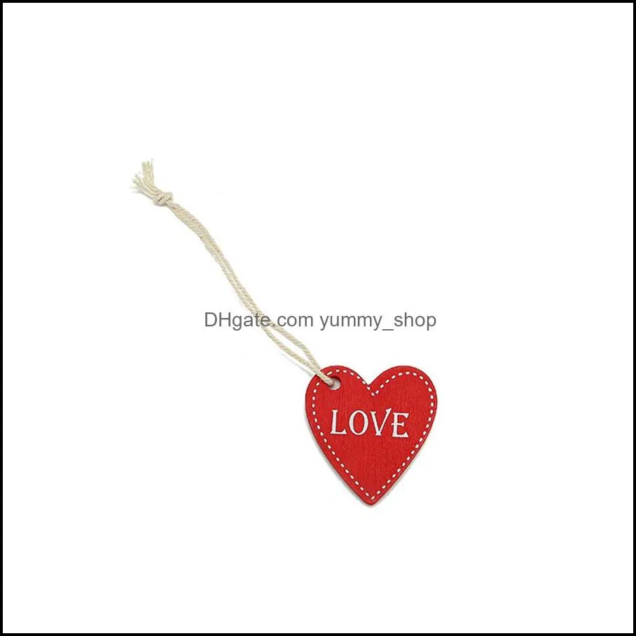 home decor cartoon creative small wooden card couple love pattern valentines day christmas gift log pendant