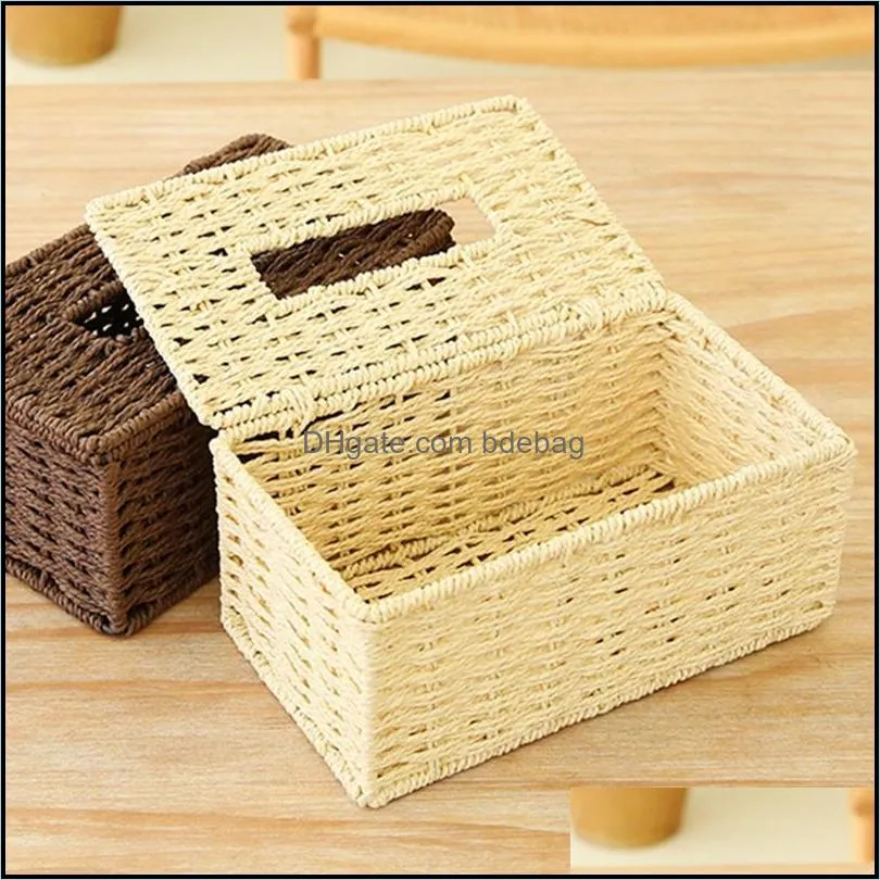 tissue boxes napkins rattan box vintage napkin holder case clutter storage container