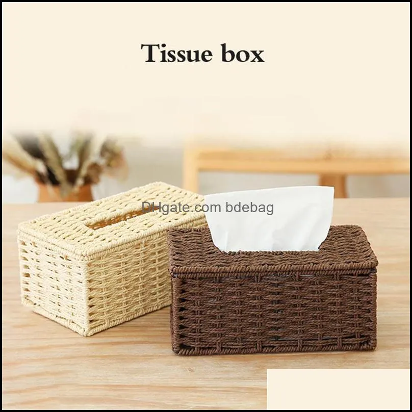 tissue boxes napkins rattan box vintage napkin holder case clutter storage container