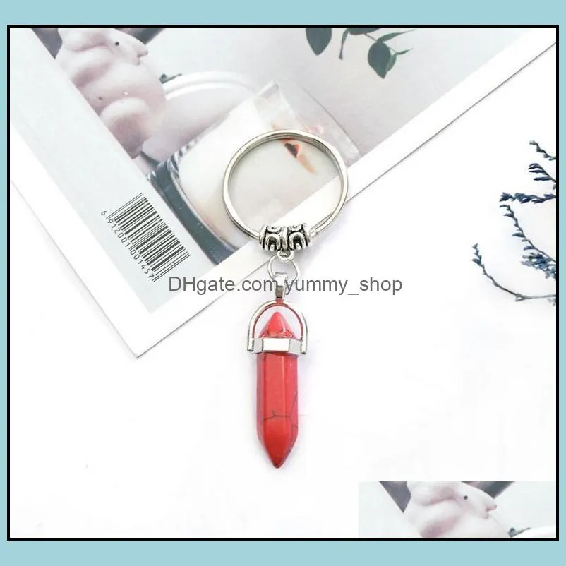 natural stone keychain keyring fashion car keyholder handbag hangs boho jewelry for men women wholesale dhs