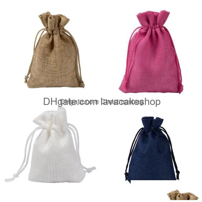 packing bags 15x20cm christmas party sack soap makeup gift christmasbag wholesale color pocket jewelry packaging dstring cotton linen