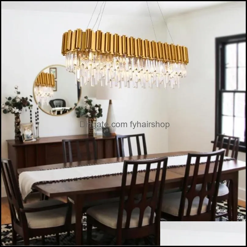 chandeliers chandelier lighting crystal led light fixture golden suspension hanging lamp lustre luminaria for dining living room