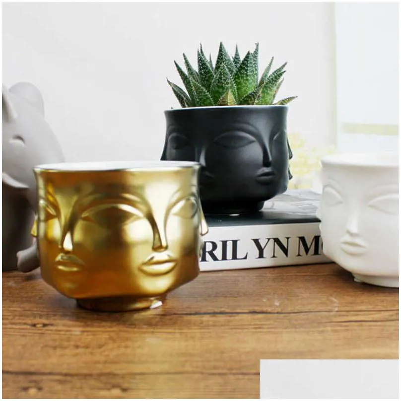 jonathan adler dora maar musa flowers pots planters muse noir storage salad bowl man face flower vase home decoration