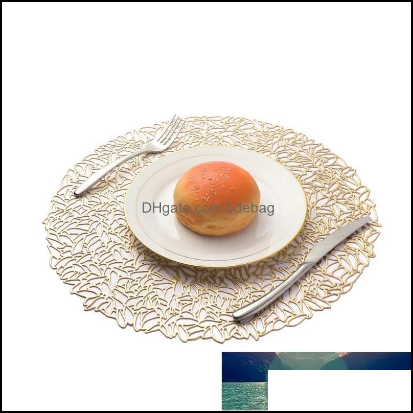 1pc round coaster pads pvc placemats for kitchen table insulation table placemat