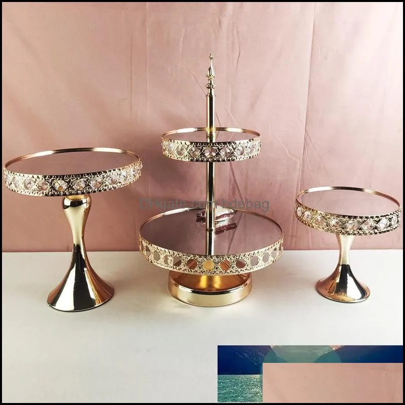 crystal cake stands set 23 tiers mirror cupcake stand cake dessert holder with afternoon tea wedding birthday party fruit bowl