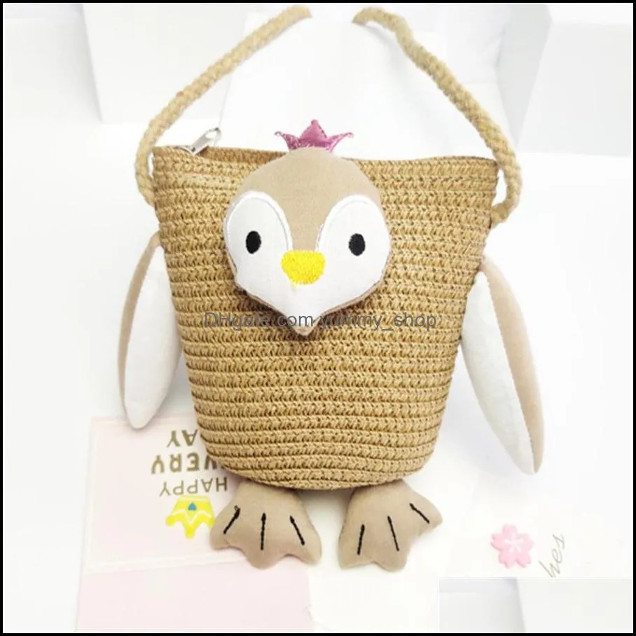 other home decor summer childrens straw bag mini space bear messenger 2022 cartoon cute coin purse