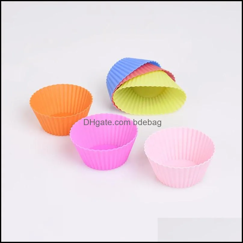 12pcs/set silicone cupcake mold cake muffin round shape tool baking pastry tools kitchen gadget bakeware