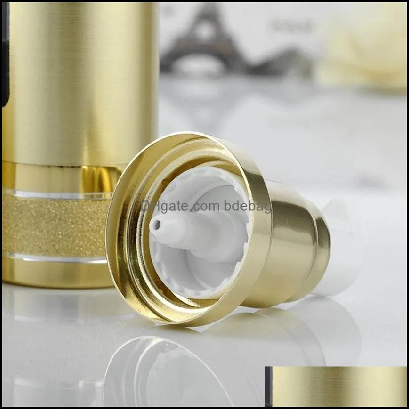 glitter shimmer gold silver empty airless bottles 30ml 50ml portable vacuum pump travel bottle for makeup essence cream 100pcs