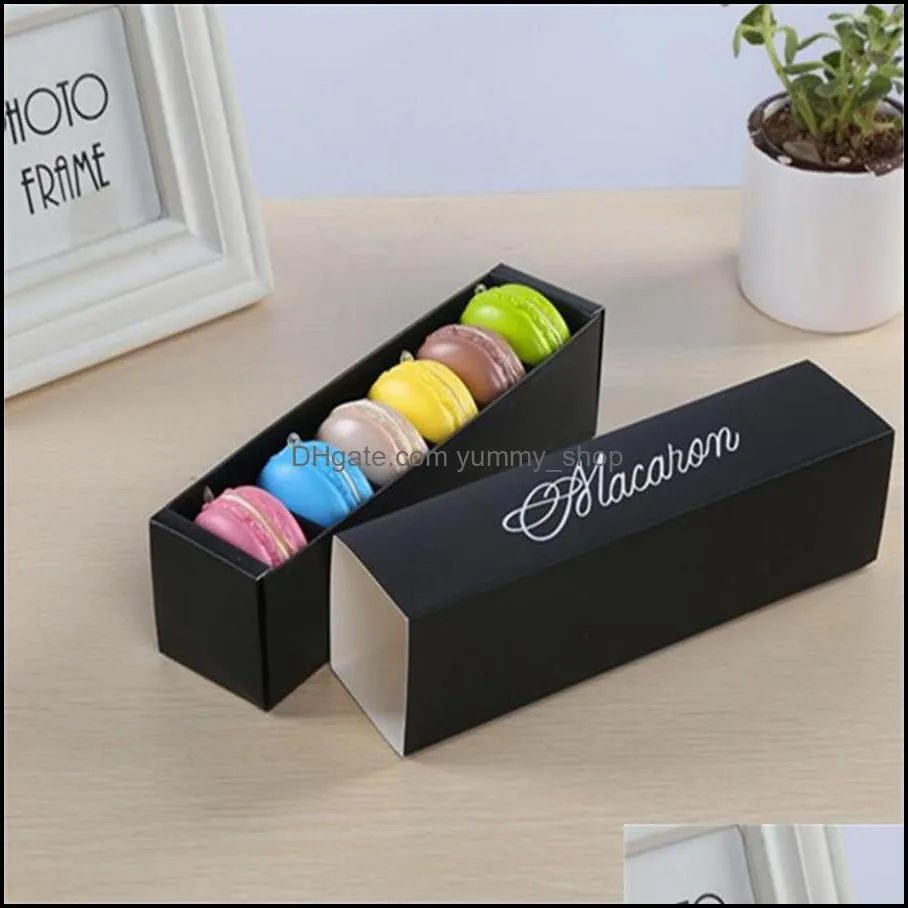 macaron box cake boxes home made chocolate biscuit muffin box retail paper packaging black pink green