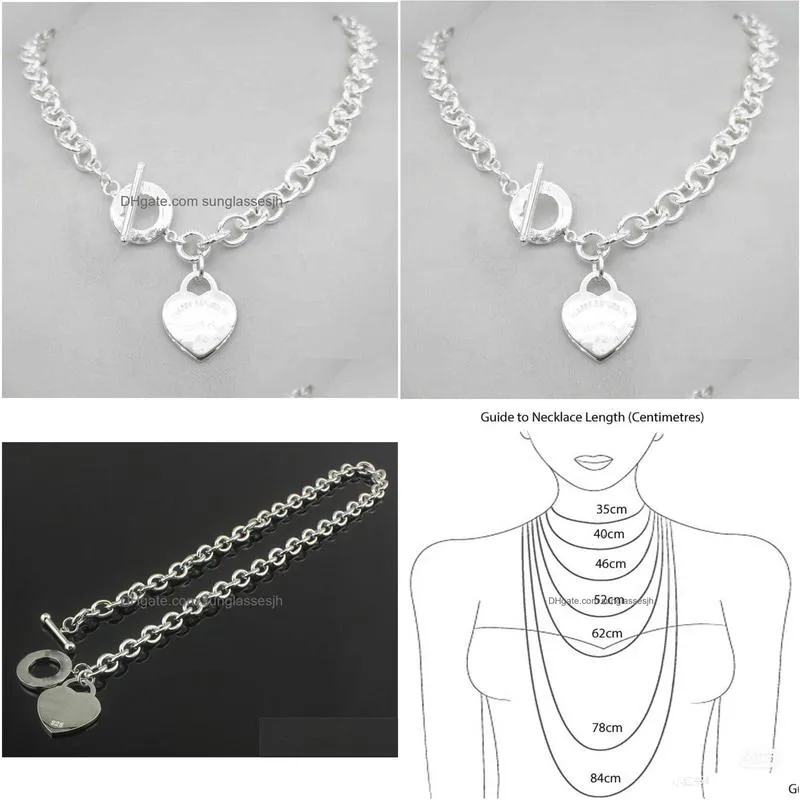 design man women fashion necklace pendant chain necklace s925 sterling silver key return to heart love brand pendant charm with box