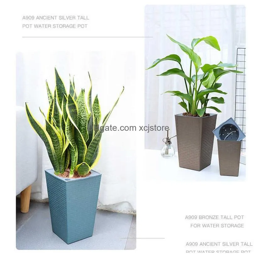 brick shape flower pot tall garden potted plants home garden flower pot decorative flower pot home decoration supplies tools 210615