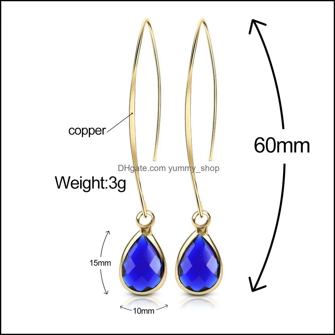 2021 teardrop crystal dangle earrings for women girls charm fashion gold color pink waterdrop long earring bridesmaid jewelry
