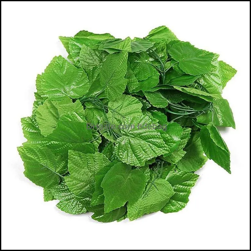 decorative flowers wreaths 12pcs/bag green artificial hanging vine leaf garland plants leaves diy for home bathroom decoration garden