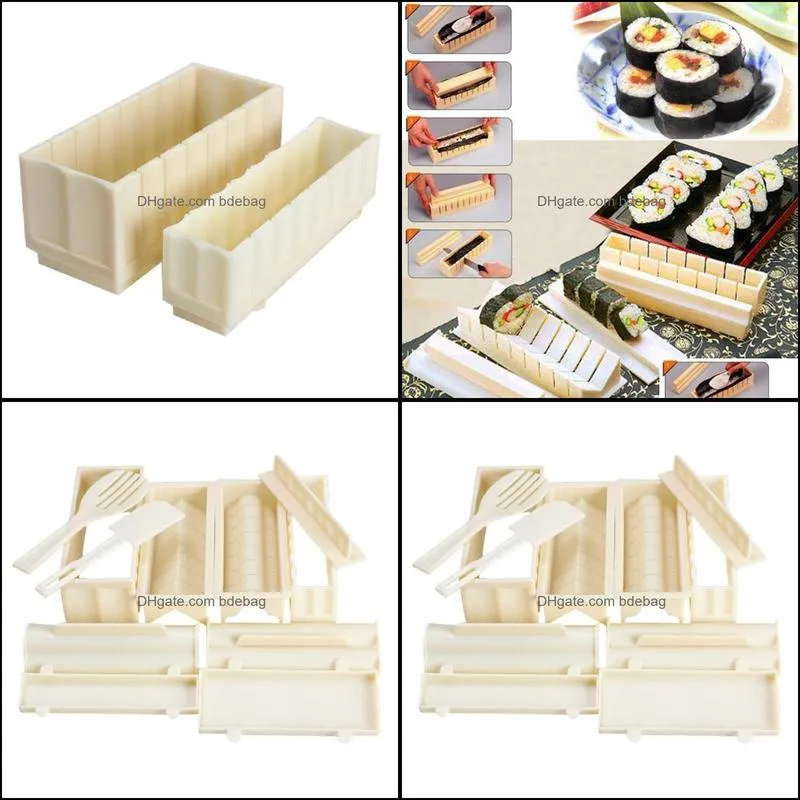 11pcs/set diy sushi maker rice mold kitchen sushi making tool set pack of 11 sushi mold fork cooking tools set for roll