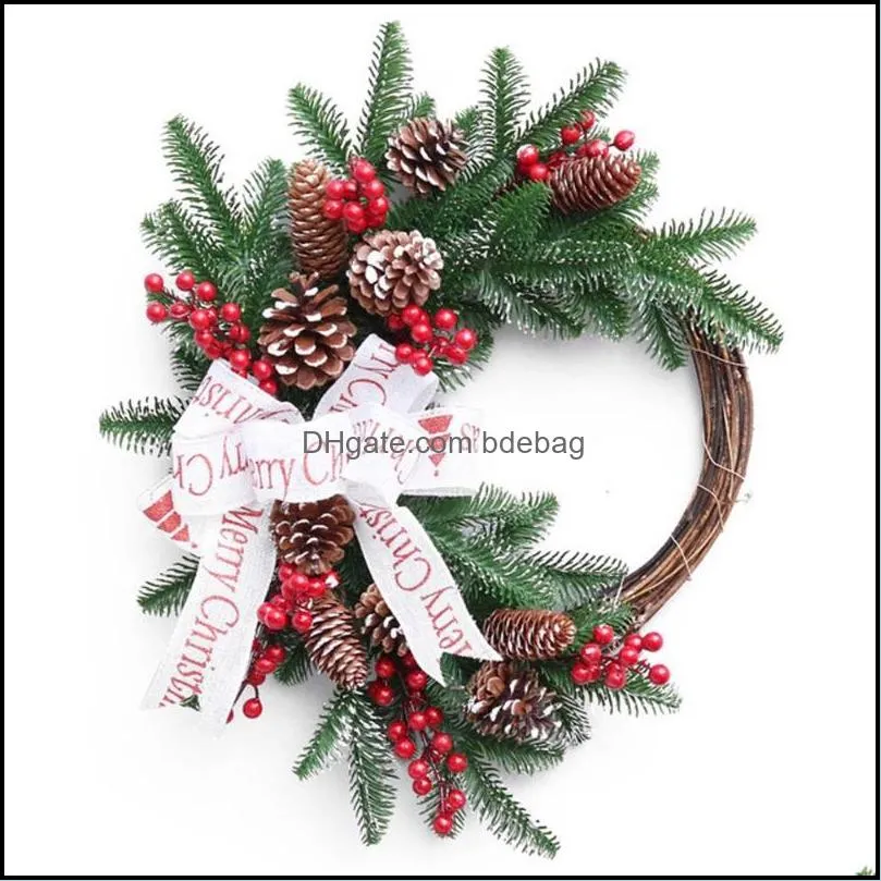 decorative flowers wreaths artificial christmas wreath 12/15inch large pine cone for festival celebration front door wall window party