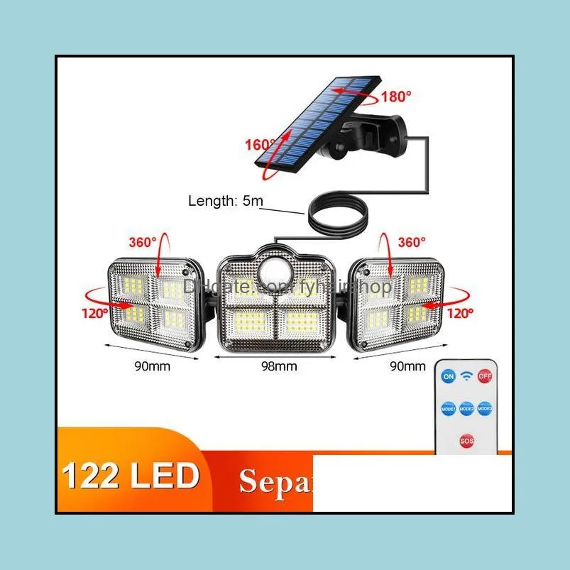 outdoor wall lamps led remote solar lights light with motion sensor 3 induction models 270ﾰangle adjustable power flood