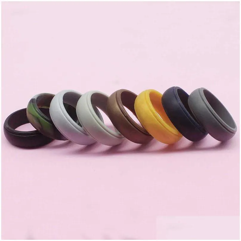 men hypoallergenic flexible sports antibacterial silicone rings 8mm food grade fda silicone finger ring men rubber bands q07087928064