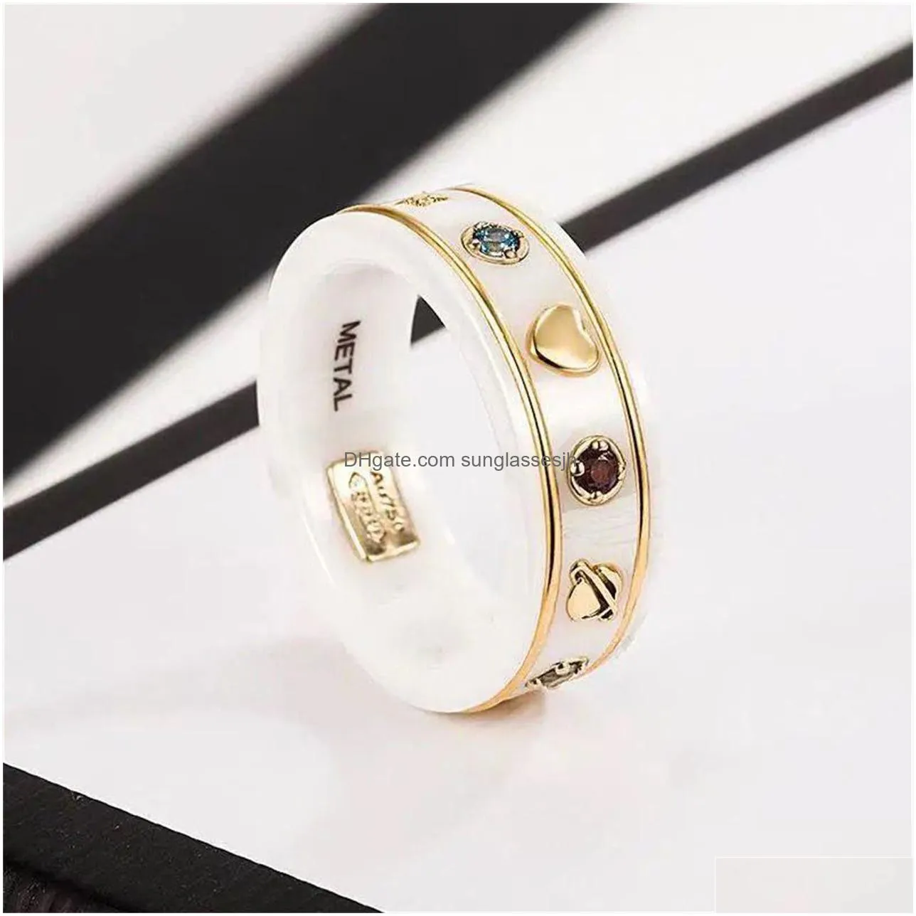 brand letter band rings for mens womens fashion designer extravagant brand letters pearl metal ring opening adjustable jewelry women men