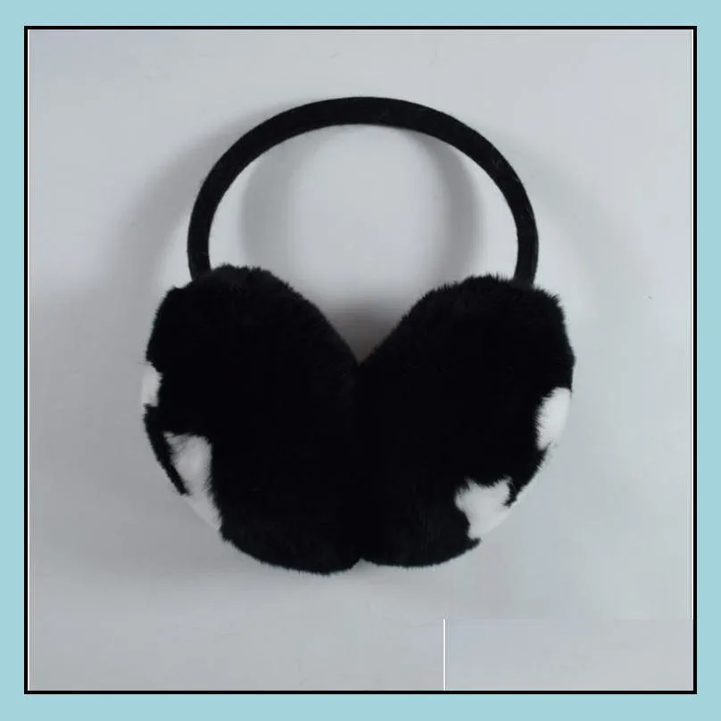 winter earmuffs female rabbit velvet earmuffs classic brand ear muffs fashion warm warm plush earmuffs307q