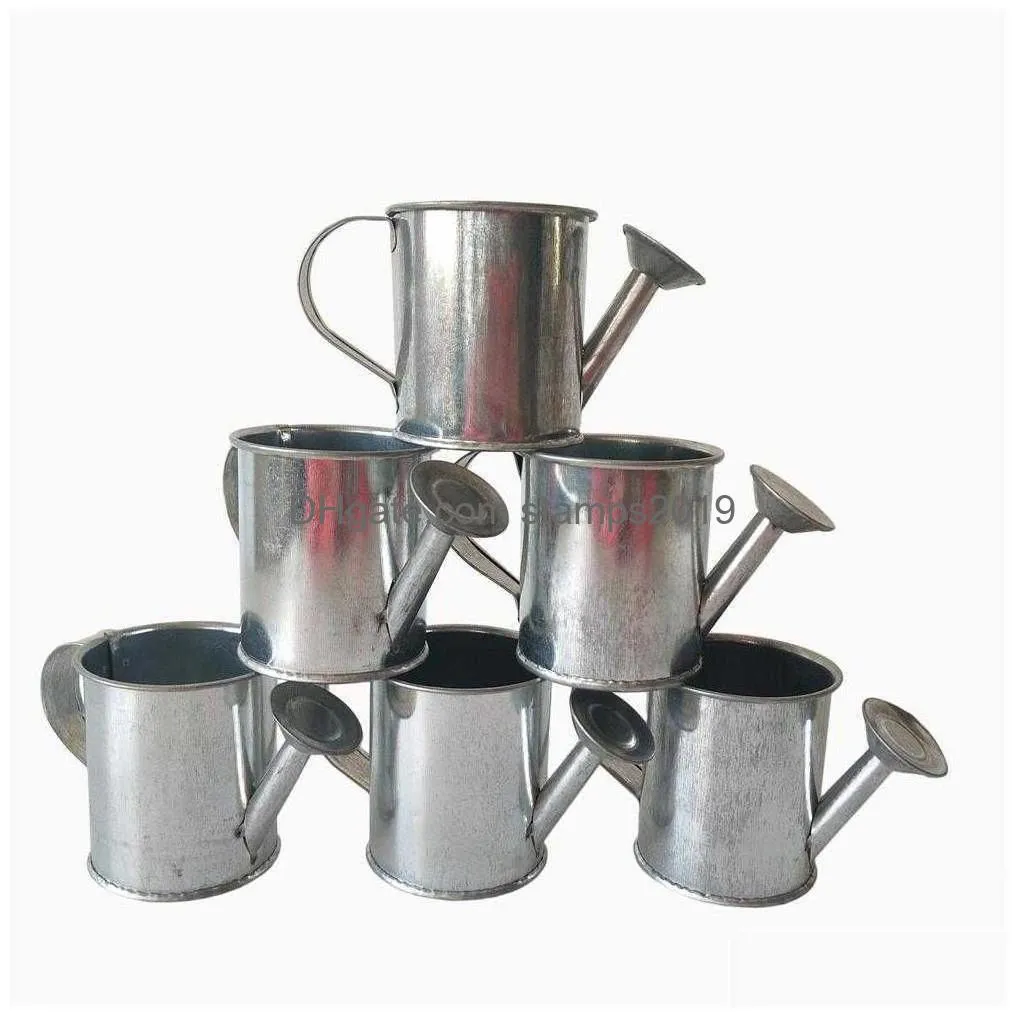 d5.5xh5.5cm planter party favors mini watering cans pure tin box iron pots metal decorative garden theme