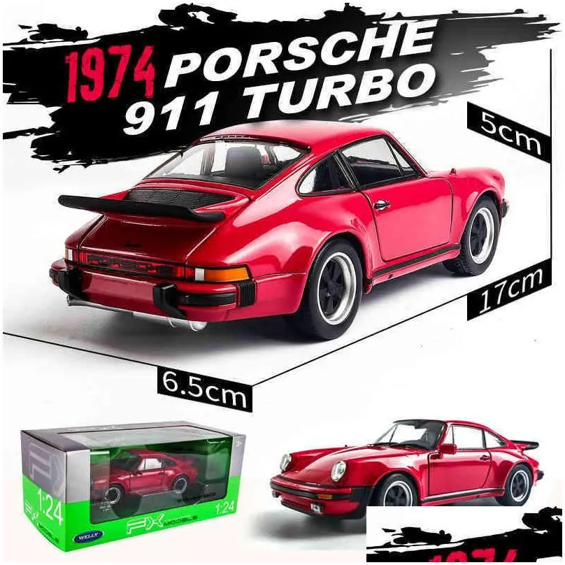 well 124 porsche 911 turbo 30 alloy car simulation decoration collection gift model die cast children039s toy9045801