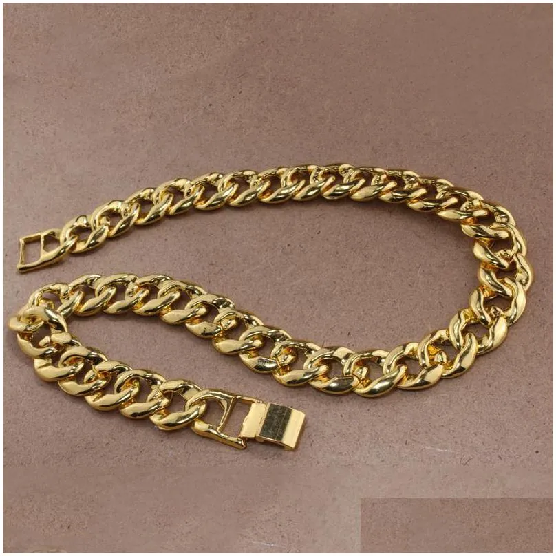 iced out bling rhinestone chains silver golden finish  cuban link chain necklace 15mm mens hip hop necklace jewelry 16 18 20