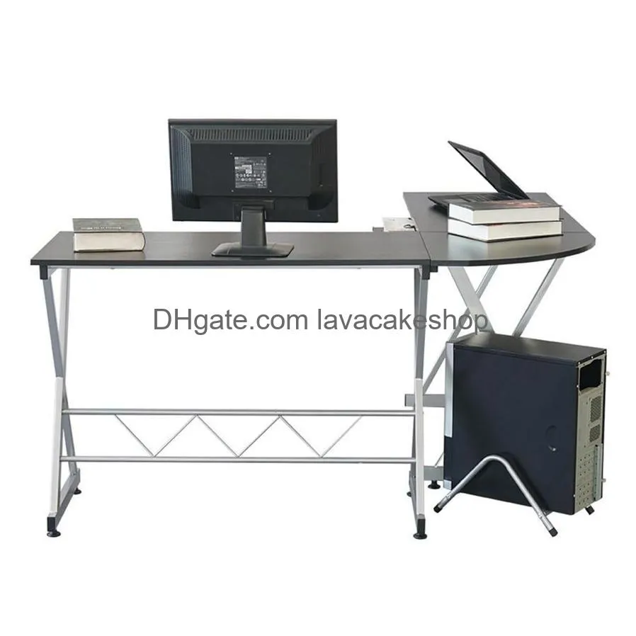 lshaped wood computer desk black commercial furniture2116