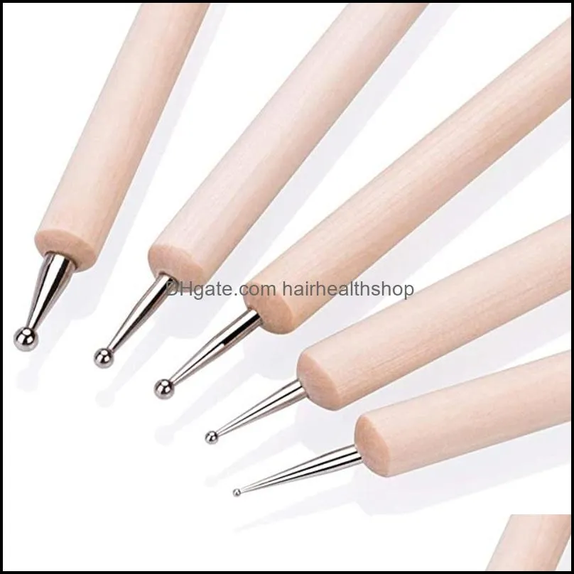 set of 5pcs nail art dotting tools set ball embossing stylus tracing tool for drawing ball tip clay tools sculpting stylus