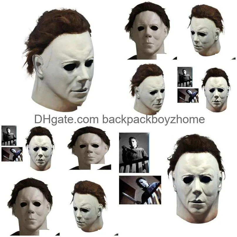 michael myers mask 1978 halloween party horror full head adult size latex mask fancy props fun tools y200103
