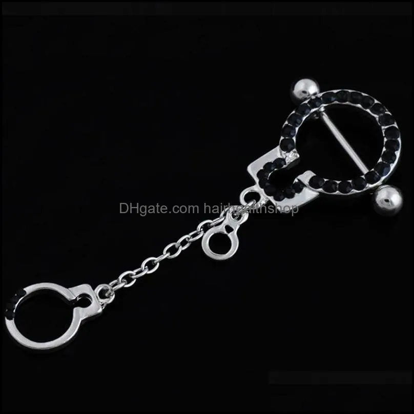 surgical steel nipple shield rings chain dangle colorful cz nipple barbell body piercing jewelry for women