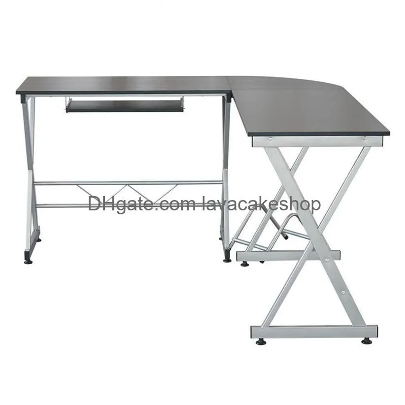 lshaped wood computer desk black commercial furniture2116