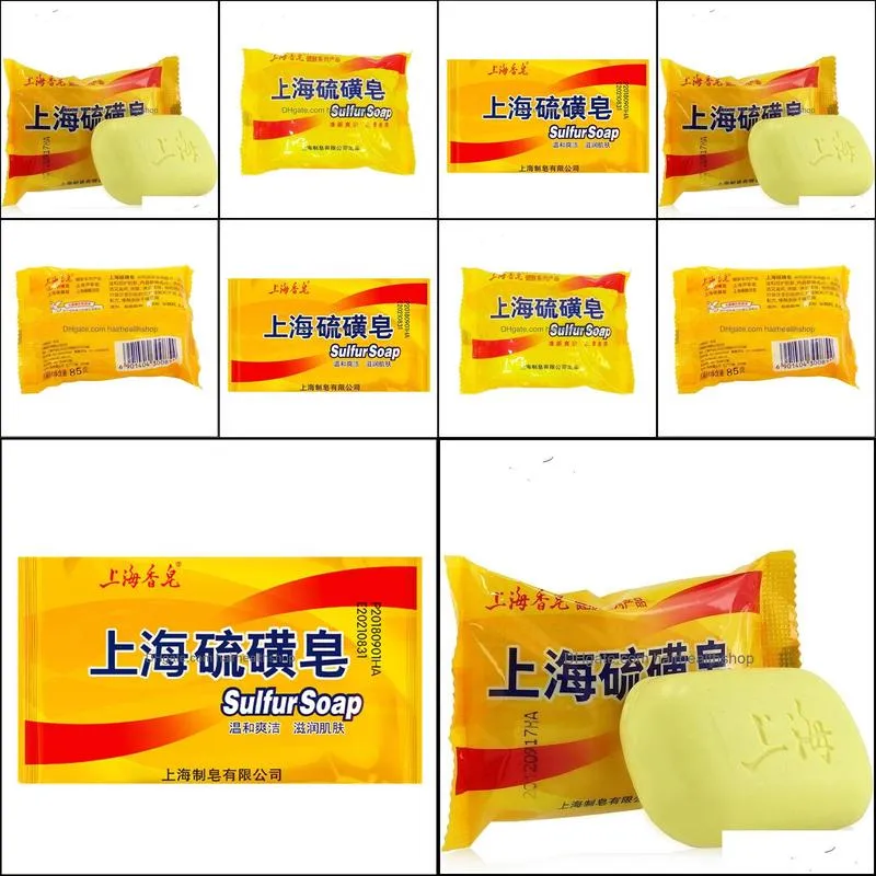 85g shanghai sulfur soap 4 skin conditions acne psoriasis seborrhea eczema anti fungus perfume butter bubble bath healthy soaps dhs