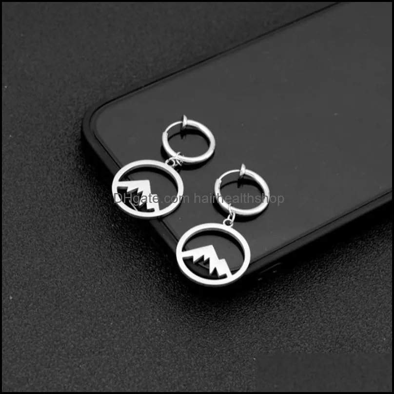 316l stainless steel ear hoop dangle ear clip anti allergy punk body jewelry for men and women