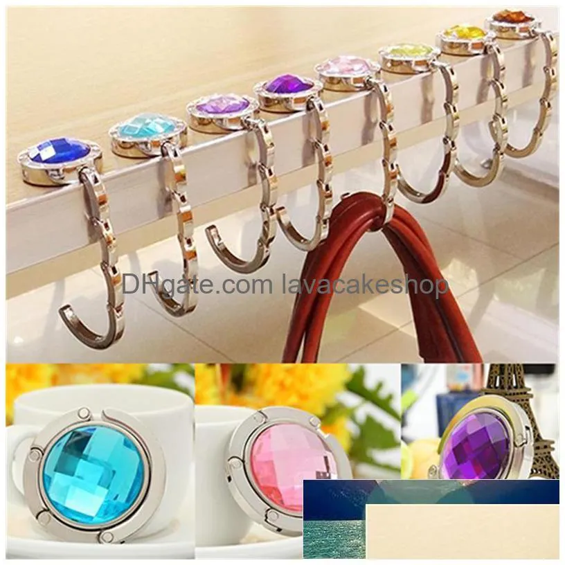 hooks rails portable metal foldable table handbag holder purse hanger convenient hook hang bag round rhinestone holder1 factory price expert design quality